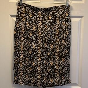 Talbots Black & Gold skirt - Size 16